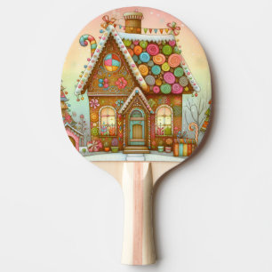 Raquete De Ping Pong Casa de gengibre branca