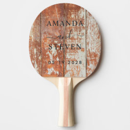 Raquete De Ping Pong Casal de Madeira de Celeiro Usada com Data de Casa