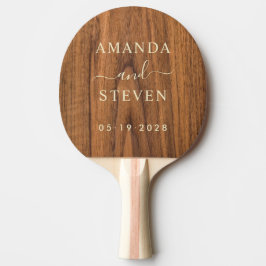 Raquete De Ping Pong Casal Elm Wood Nomeia Casamento