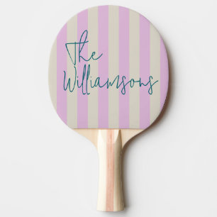 Raquete De Ping Pong Casamento com Script Personalizado Listras Rosa Br