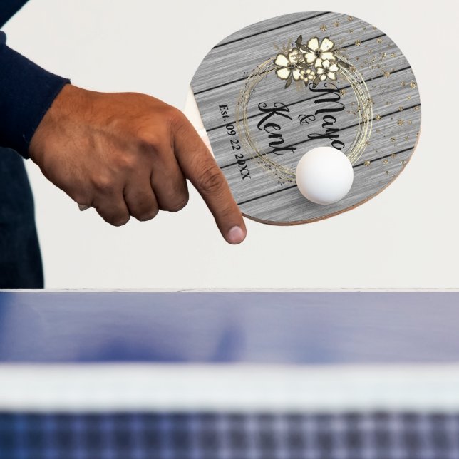 Raquete De Ping Pong Casamento De Leve Floral Rustic Wreath (Insitu)