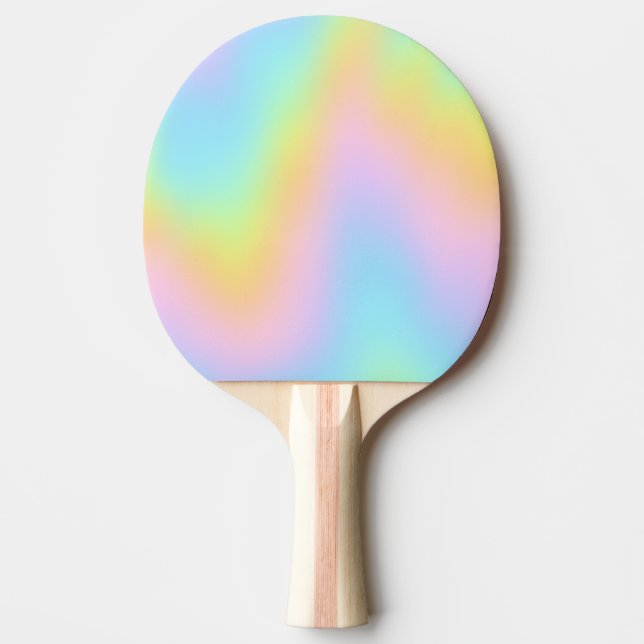 Raquete De Ping Pong Casamento magnífico do Pastel Rainbow (Frente)