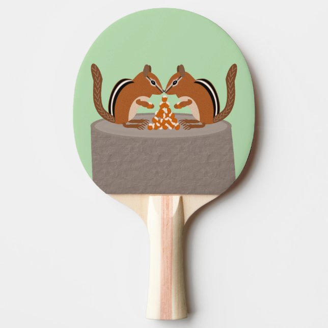 Raquete De Ping Pong Casamento outono de Chipmunks Bonitos (Frente)
