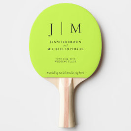 Raquete De Ping Pong Casamento Simples e Divertido Preto e Limão Cibern