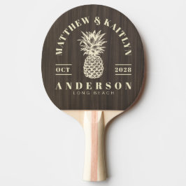 Raquete De Ping Pong Casamento Tropical de Madeira Moderna Escura Abaca