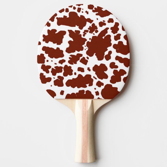 Raquete De Ping Pong Castanho Vaca Coloca Impressão (Frente)