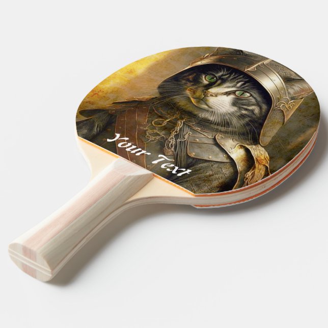 Raquete De Ping Pong Cat Samurai. Personalize. (Verso inclinado)