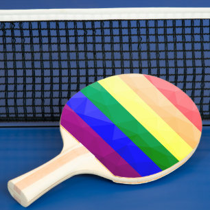 Raquete De Ping Pong Categoria de malha geométrica das linhas arco-íris