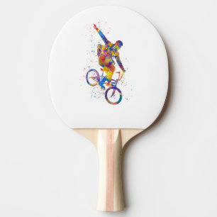 Raquete De Ping Pong Cavaleiro Bmx de Aquarela