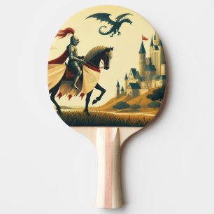 Raquete De Ping Pong Cavaleiro Medieval/dragão/fantasia do castelo