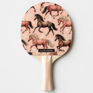 Raquete De Ping Pong Cavalo Cinto Rosa Sem Costura