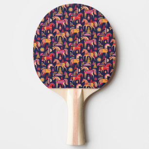 Raquete De Ping Pong Cavalos escandinavos: Design decorativa sem costur