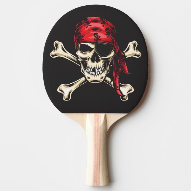 Raquete De Ping Pong Caveira Pirata (Frente)