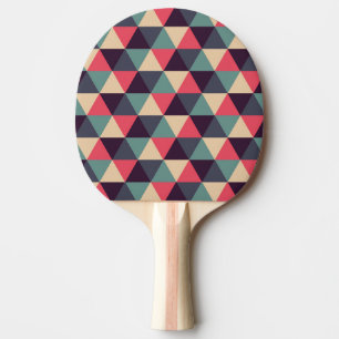 Raquete De Ping Pong Cerceta e teste padrão cor-de-rosa do triângulo