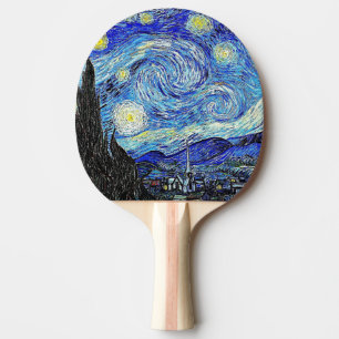 Raquete De Ping Pong Céu Antigo Noite Estrelada