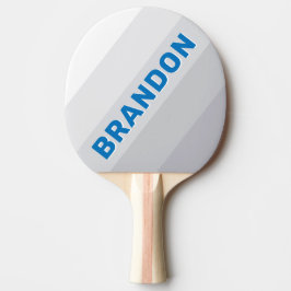Raquete De Ping Pong Céu Azul Nublado Listras Negritas com Nome