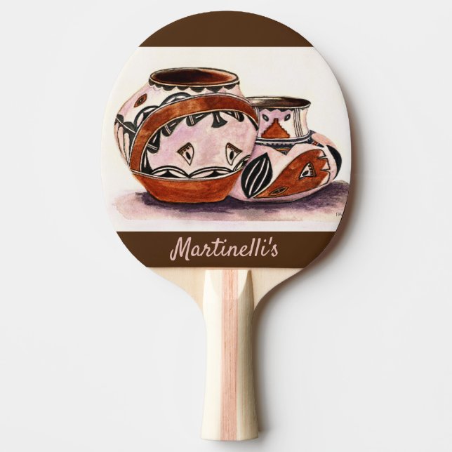 Raquete De Ping Pong Chamada de Arte Nativa Americana de Potência com A (Frente)