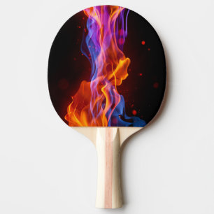 Raquete De Ping Pong Chamas coloridas coloridas