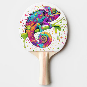 Raquete De Ping Pong Chameleon Paint mantém estilo aquarela