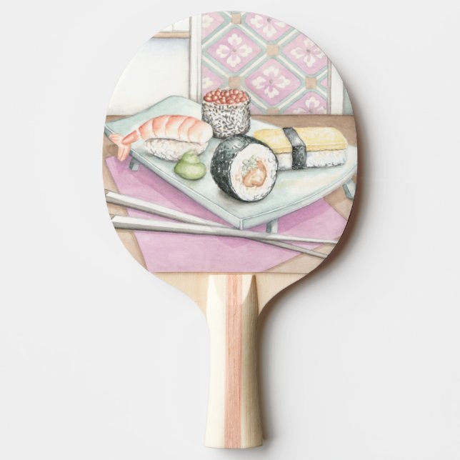 Raquete De Ping Pong Chapa de Sushi com Chopsticks (Frente)