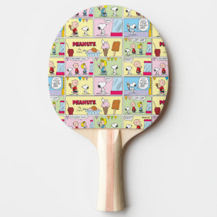 Raquete De Ping Pong Charlie Brown, Snoopy e Sally   Sorvete