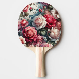 Raquete De Ping Pong Charme Floral Rosa Atemporal