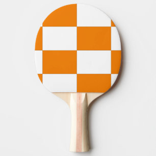 Raquete De Ping Pong Checkard Orange & White Design