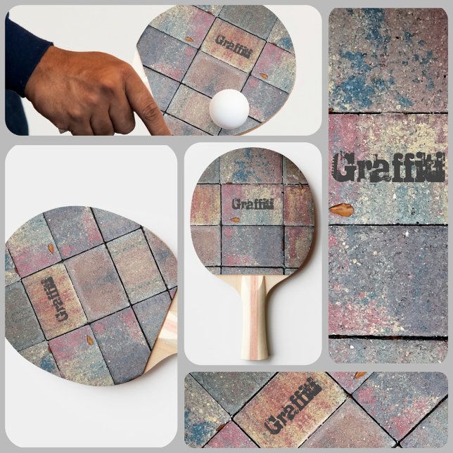 Raquete De Ping Pong Checker Brick Urban Grunge Personalizado (Criador carregado)