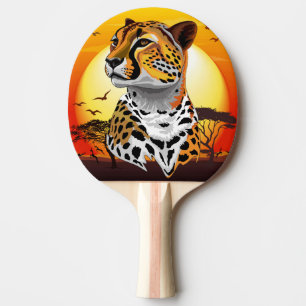 Raquete De Ping Pong Cheetah African Feline Wild Animal