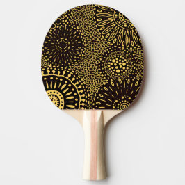 Raquete De Ping Pong Chic Black Gold Ethnic Floral Ping Pong Paddle