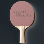 Raquete De Ping Pong Chic Personalizado de Boho de Cinza Dusty de Scrip<br><div class="desc">Ping Pong Paddle Moderno Moderno Mínimo Moderno com Manchas Rosa com Manchas Digitais</div>