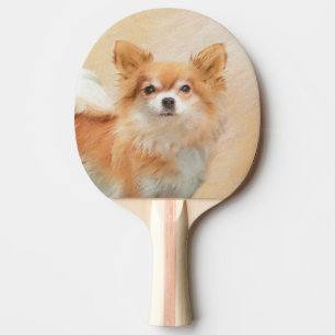 Raquete De Ping Pong Chihuahua Pintura De Cachorro De Cabelo Longo
