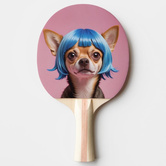 Raquete De Ping Pong Chihuahua wig (Frente)