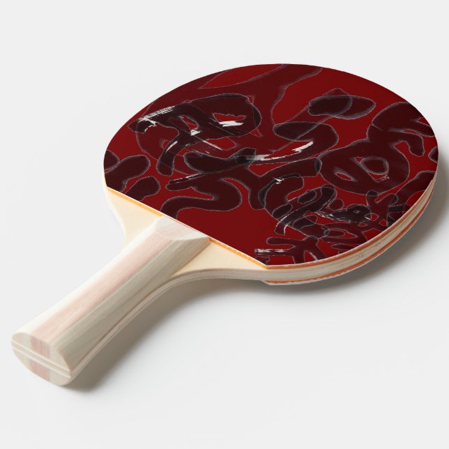 Raquete De Ping Pong Chinesische Kalligraphie- Dao folgt der Natur 道法自然 (Frente inclinada)