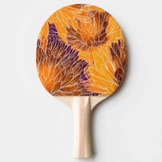 Raquete De Ping Pong Chrysanthemum Japonês: Watercolor Seamless Patter