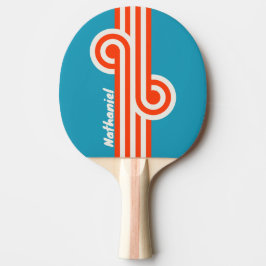 Raquete De Ping Pong Ciclo Retro do Crepúsculo da Maré com Nome