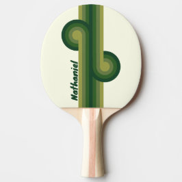 Raquete De Ping Pong Cinco Loops Retro Verde com Nome