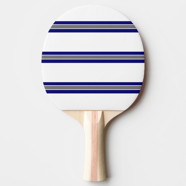 Raquete De Ping Pong Cinza azul e Design branco (Frente)
