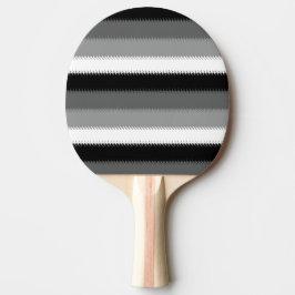 Raquete De Ping Pong Cinza Black White Stripes Design