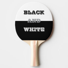 Raquete De Ping Pong Cinza Preta Texto Branco E Design de Cores Sólidas