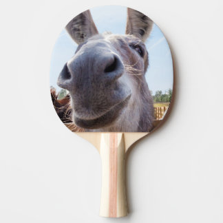 Raquete De Ping Pong Cinzas Cômicas Sorrindo Donkey