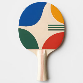 Raquete de Ping Pong Circular Geométrica Abstrata