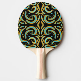 Raquete De Ping Pong Circular, Linear And Tapered Shapes Abstract Art