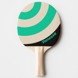 Raquete De Ping Pong Círculo de Listra de Hortelã da Meia-Noite Retro c