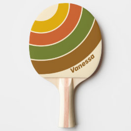 Raquete De Ping Pong Círculo de Listras de Trevo do Nascer do Sol com N