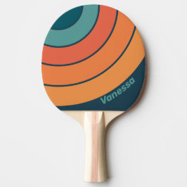 Raquete De Ping Pong Círculo Faixa do Nascer do Sol do Cacto do Deserto