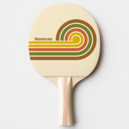 Raquete De Ping Pong Círculos de Trevo ao Nascer do Sol com Nome