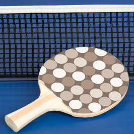 Raquete De Ping Pong Círculos Geométricos Terrosos Neutros e Quentes
