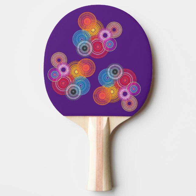 Raquete De Ping Pong Círculos multicoloridos (Frente)
