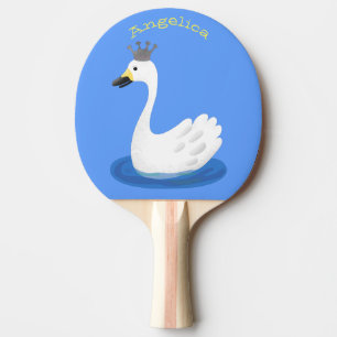 Raquete De Ping Pong Cisne branco bonito com desenho animado